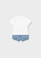 Completo Pantaloncini Maglietta Turchese 1274/33 corredino e abbigliamento neonato | NANU' BABY