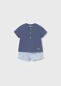 Completo Pantaloncini Polo Blu 1281/47 corredino e abbigliamento neonato | NANU' BABY