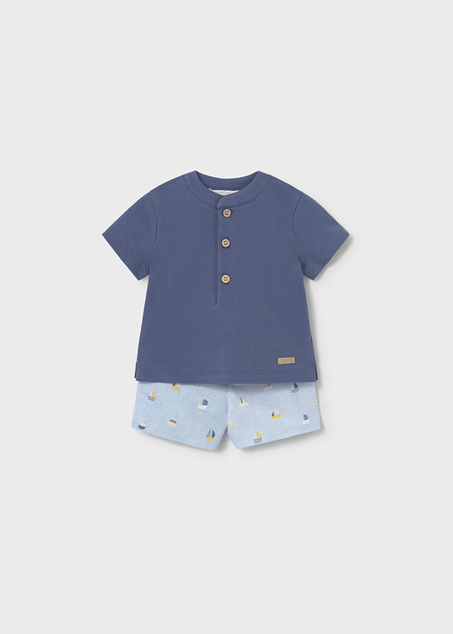 Completo Pantaloncini Polo Blu 1281/47 corredino e abbigliamento neonato | NANU' BABY
