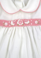 Completo Rigatino Ricamo Rococo' LULÙ/3132 corredino e abbigliamento neonato | NANU' BABY