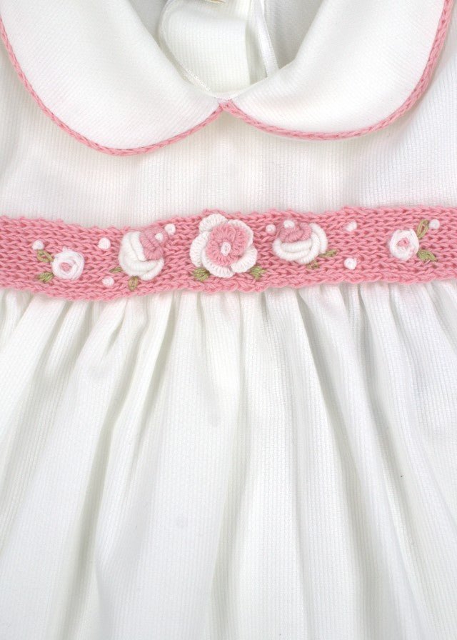 Completo Rigatino Ricamo Rococo' LULÙ/3132 corredino e abbigliamento neonato | NANU' BABY