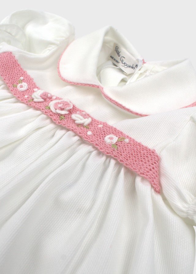 Completo Rigatino Ricamo Rococo' LULÙ/3132 corredino e abbigliamento neonato | NANU' BABY