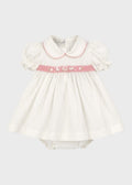 Completo Rigatino Ricamo Rococo' LULÙ/3132 corredino e abbigliamento neonato | NANU' BABY