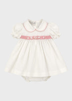Completo Rigatino Ricamo Rococo' LULÙ/3132 corredino e abbigliamento neonato | NANU' BABY
