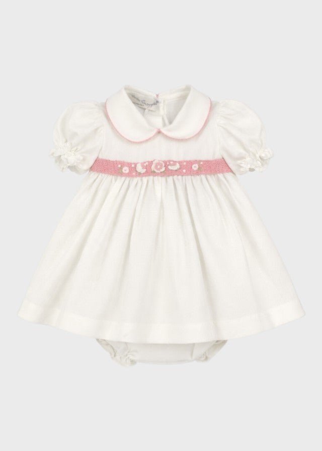 Completo Rigatino Ricamo Rococo' LULÙ/3132 corredino e abbigliamento neonato | NANU' BABY