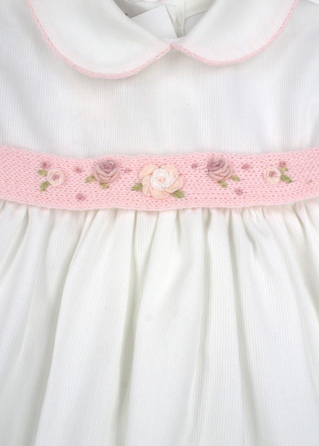 Completo Rigatino Ricamo Rococo' LULÙ/3132 corredino e abbigliamento neonato | NANU' BABY