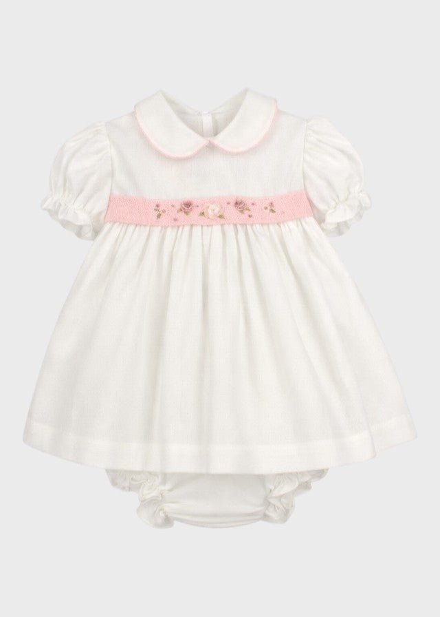 Completo Rigatino Ricamo Rococo' LULÙ/3132 corredino e abbigliamento neonato | NANU' BABY