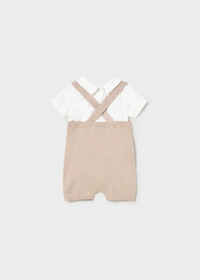 Completo Salopette Body Avorio 1609/69 corredino e abbigliamento neonato | NANU' BABY