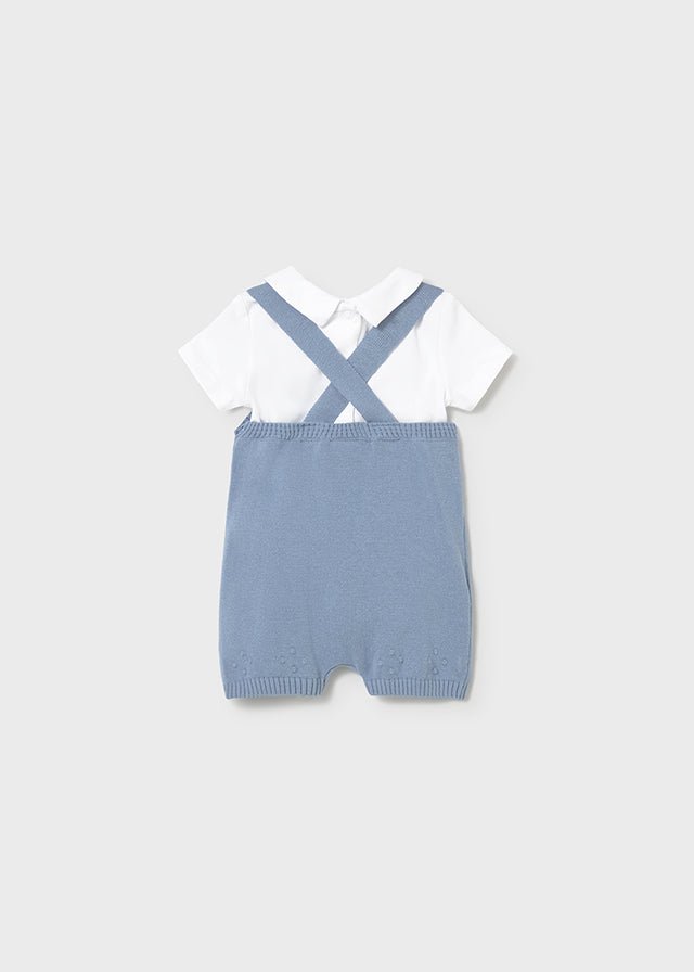 Completo Salopette Body Turchese 1609/68 corredino e abbigliamento neonato | NANU' BABY