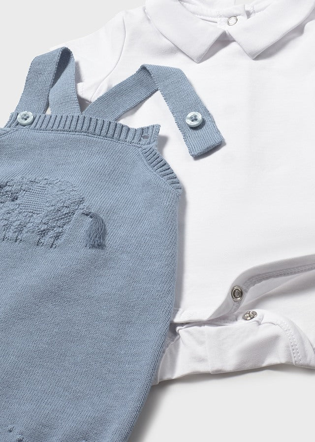 Completo Salopette Body Turchese 1609/68 corredino e abbigliamento neonato | NANU' BABY