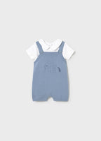 Completo Salopette Body Turchese 1609/68 corredino e abbigliamento neonato | NANU' BABY