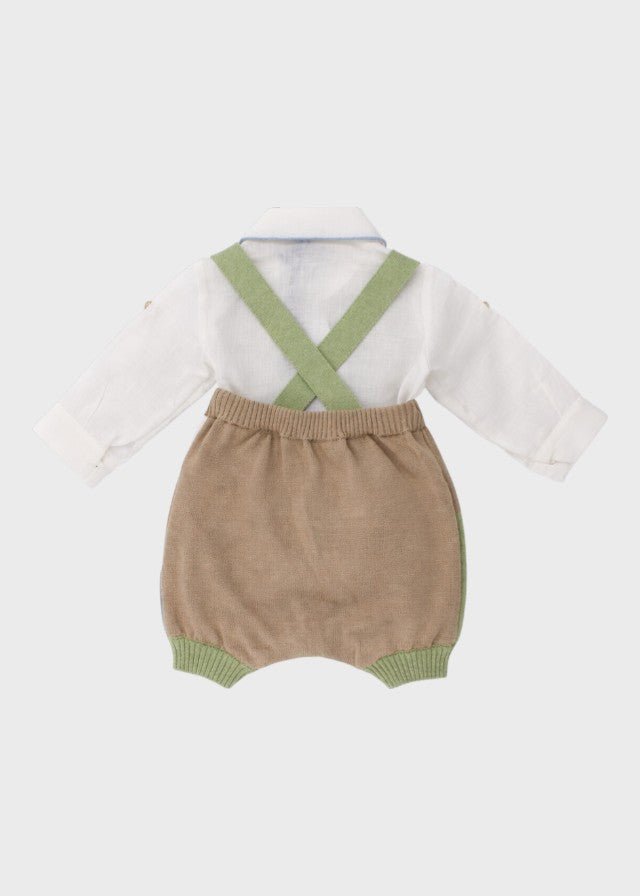 Completo Salopette Camicia Verde MF218277/4470 corredino e abbigliamento neonato | NANU' BABY