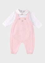 Completo Salopette Cuoricini Rosa EK6331/R corredino e abbigliamento neonato | NANU' BABY