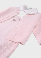 Completo Salopette Cuoricini Rosa EK6331/R corredino e abbigliamento neonato | NANU' BABY