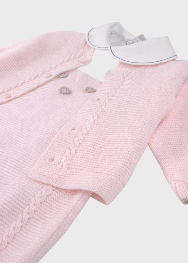 Completo Salopette Cuoricini Rosa EK6331/R corredino e abbigliamento neonato | NANU' BABY