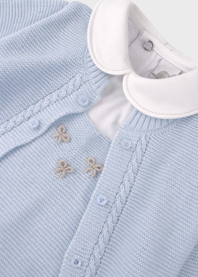 Completo Salopette Fiocchetti Cielo EK6331/C corredino e abbigliamento neonato | NANU' BABY