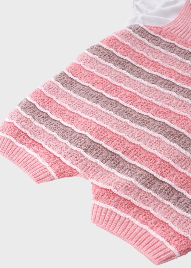 Completo Salopette Maglia Rosa EK1130/R corredino e abbigliamento neonato | NANU' BABY