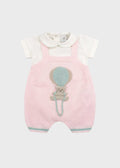 Completo Salopette Mongolfiera Rosa EK5030R corredino e abbigliamento neonato | NANU' BABY
