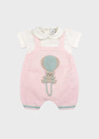 Completo Salopette Mongolfiera Rosa EK5030R corredino e abbigliamento neonato | NANU' BABY