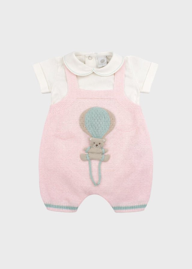 Completo Salopette Mongolfiera Rosa EK5030R corredino e abbigliamento neonato | NANU' BABY