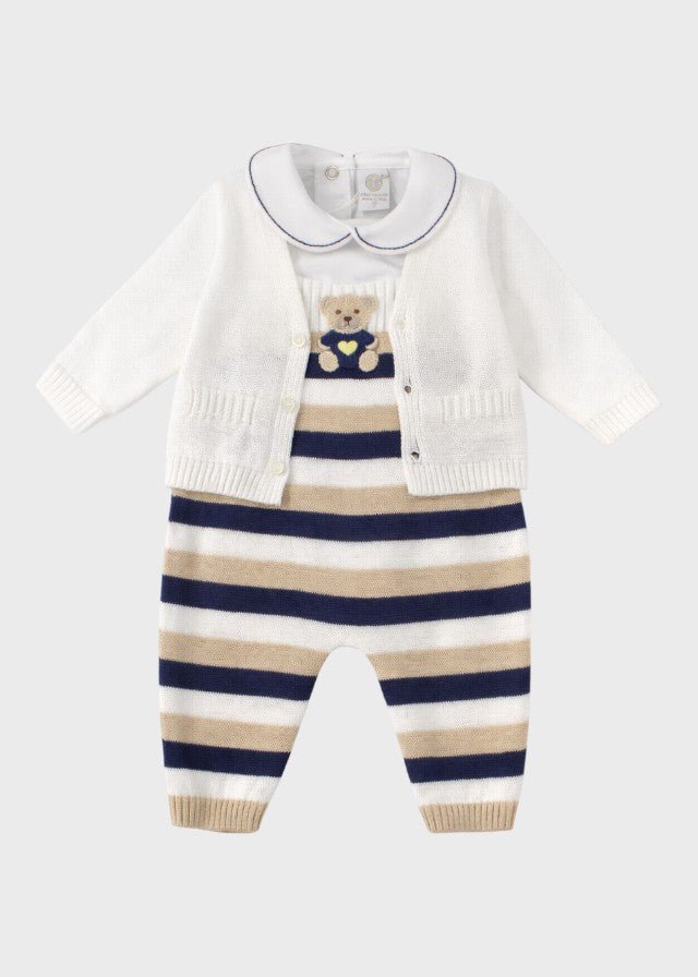 Completo Teddy Salopette Blu EK6031 corredino e abbigliamento neonato | NANU' BABY
