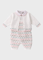 Completo Tre Pezzi Rosa EK5131/R corredino e abbigliamento neonato | NANU' BABY