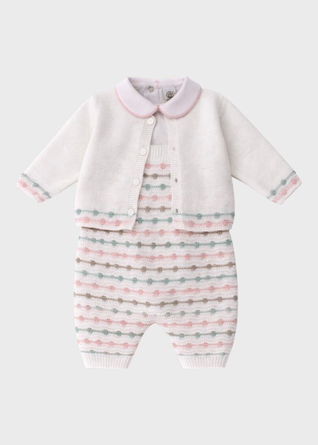 Completo Tre Pezzi Rosa EK5131/R corredino e abbigliamento neonato | NANU' BABY