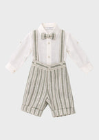 Coordinato Bermuda Righe Cardigan Verde corredino e abbigliamento neonato | NANU' BABY