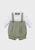 Coordinato Pantaloncino Righe Papillon Verde corredino e abbigliamento neonato | NANU' BABY