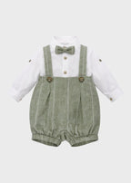 Coordinato Pantaloncino Righe Papillon Verde corredino e abbigliamento neonato | NANU' BABY