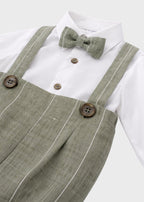 Coordinato Pantaloncino Righe Papillon Verde corredino e abbigliamento neonato | NANU' BABY