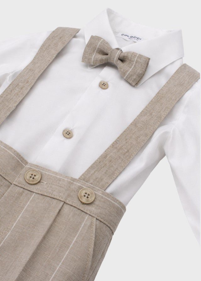Coordinato Pantalone Righe Beige corredino e abbigliamento neonato | NANU' BABY