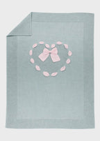 Coperta Cotone Cuore Verde 193/V corredino e abbigliamento neonato | NANU' BABY