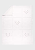 Coperta Cotone Cuoricini Bianco 196 corredino e abbigliamento neonato | NANU' BABY