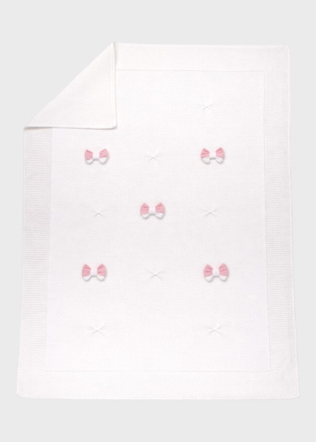Coperta Cotone Fiocchi Bianco 181 - B corredino e abbigliamento neonato | NANU' BABY