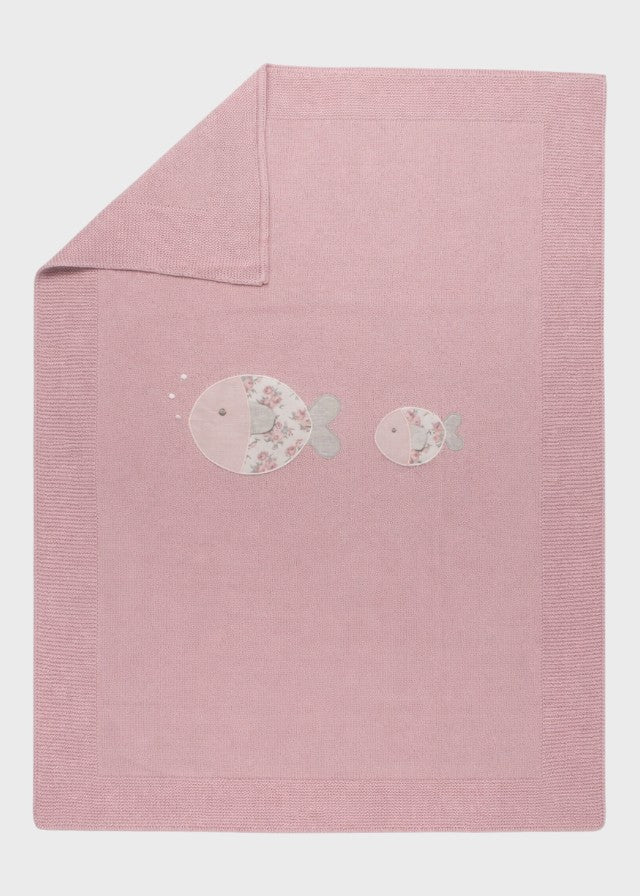 Coperta Cotone Fiori Rosa 197/M corredino e abbigliamento neonato | NANU' BABY