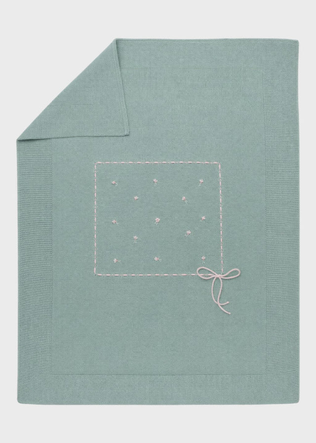 Coperta Cotone Margherite Verde 175/V corredino e abbigliamento neonato | NANU' BABY