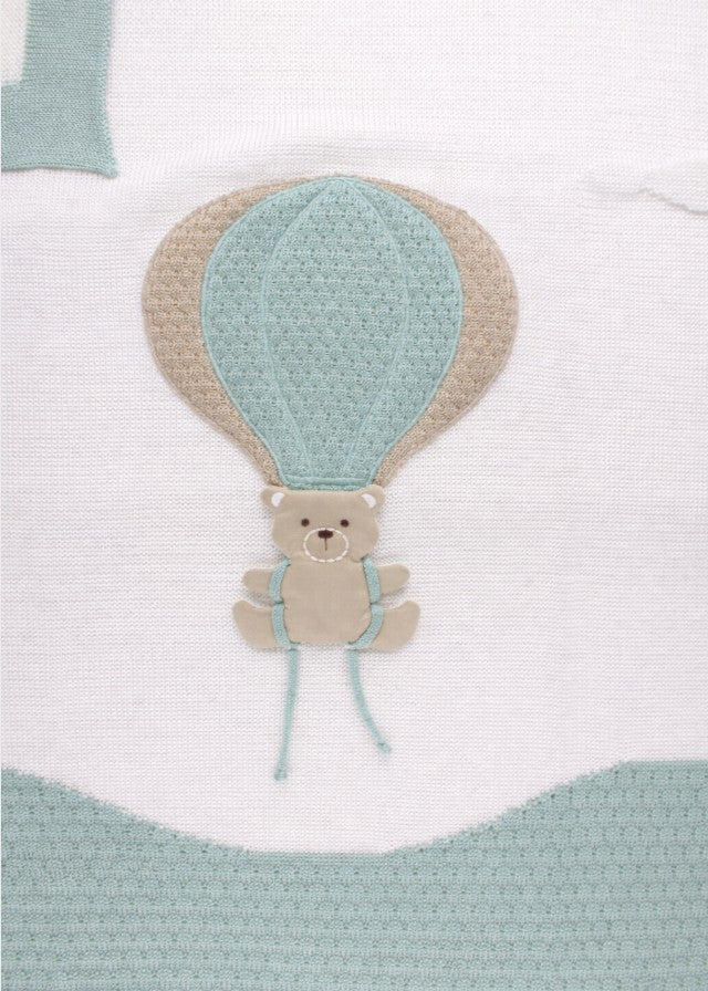 Coperta Cotone Mongolfiera Verde EK5080V corredino e abbigliamento neonato | NANU' BABY