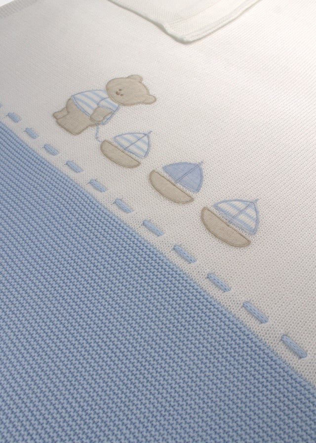 Coperta Cotone Orsetto Cielo 198 - C corredino e abbigliamento neonato | NANU' BABY