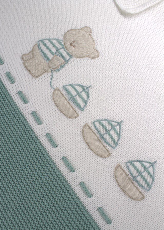 Coperta Cotone Orsetto Verde 198 - V corredino e abbigliamento neonato | NANU' BABY