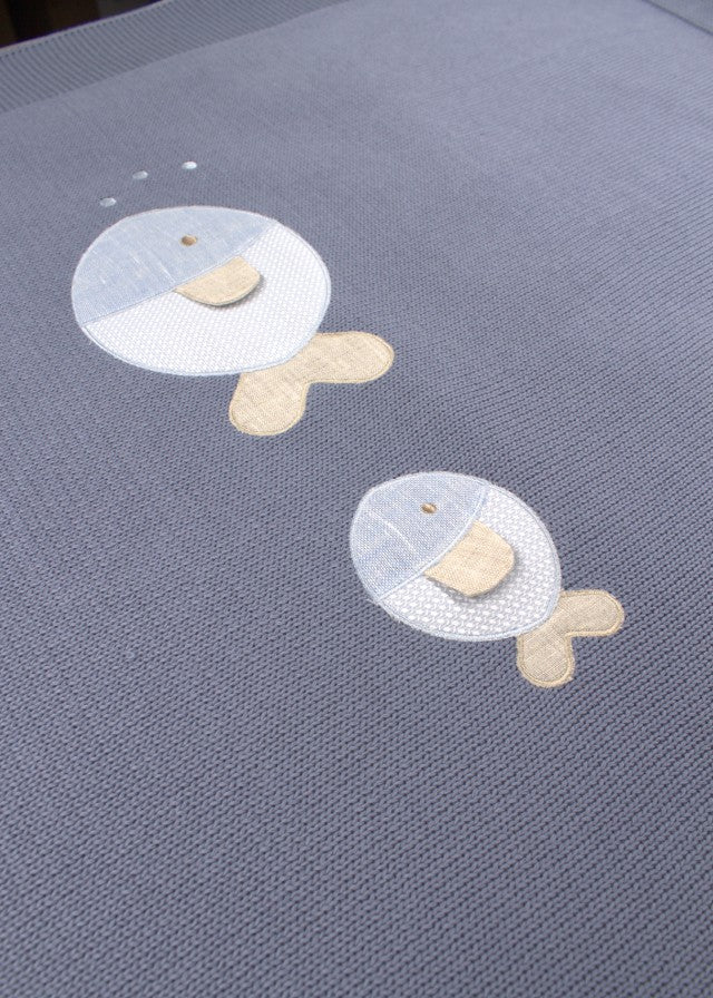 Coperta Cotone Pesciolini Azzurro 197 corredino e abbigliamento neonato | NANU' BABY