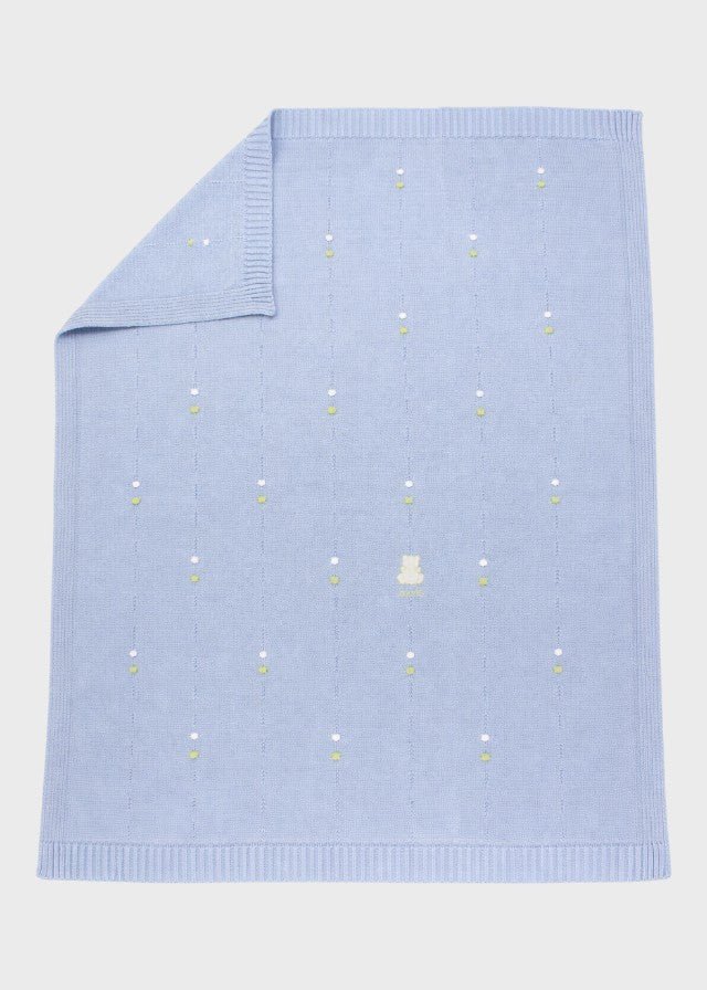 Coperta Cotone Pois Nocciolina Cielo EK5680 corredino e abbigliamento neonato | NANU' BABY
