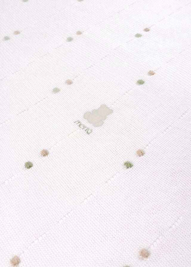 Coperta Cotone Pois Nocciolina Verde EK5680V corredino e abbigliamento neonato | NANU' BABY