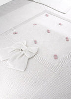 Coperta Cotone Roselline Bianco 188 corredino e abbigliamento neonato | NANU' BABY