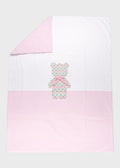 Coperta Tessuto Bianco Rosa EK5281/R corredino e abbigliamento neonato | NANU' BABY