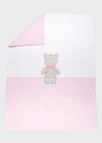 Coperta Tessuto Bianco Rosa EK5281/R corredino e abbigliamento neonato | NANU' BABY