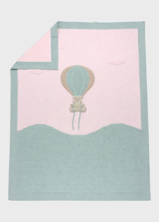 Copertina Cotone Mongolfiera Rosa EK5080R corredino e abbigliamento neonato | NANU' BABY