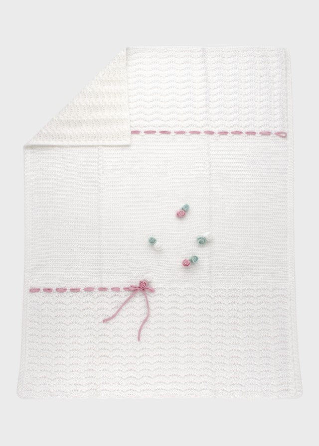 Copertina Cotone Roselline Melograno EK1780 corredino e abbigliamento neonato | NANU' BABY