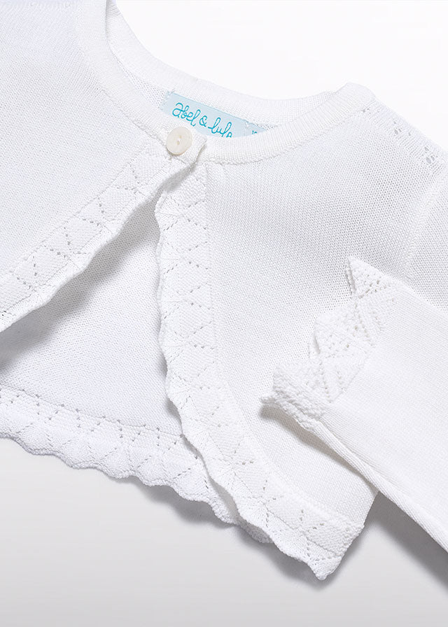 Coprispalle Tricot Bianco 5301/26 corredino e abbigliamento neonato | NANU' BABY