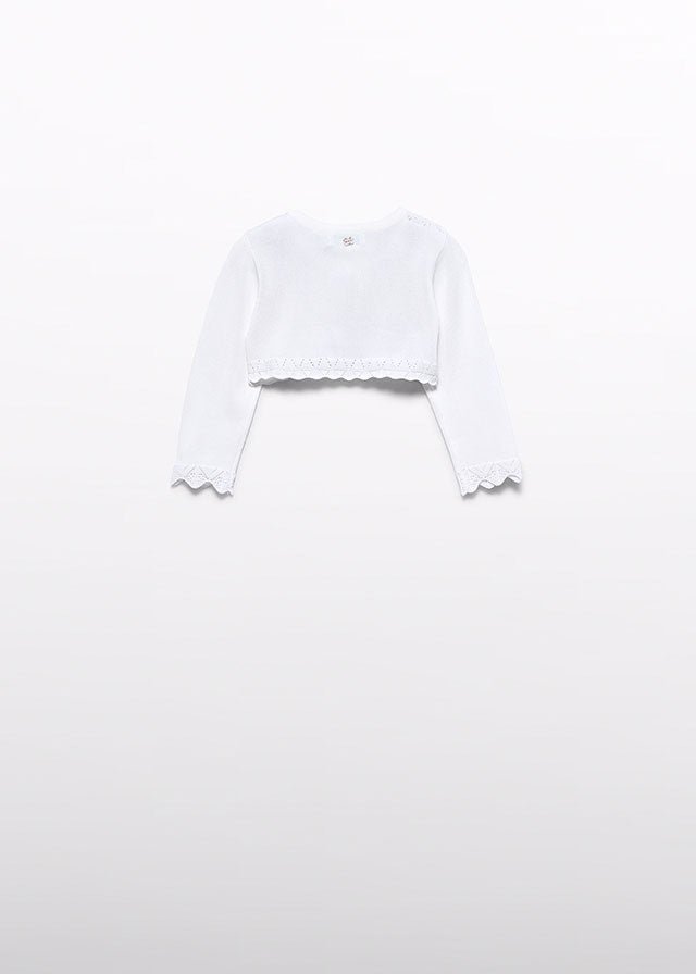 Coprispalle Tricot Bianco 5301/26 corredino e abbigliamento neonato | NANU' BABY